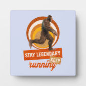 Grappige Bigfoot Hardloop Motivatie Fotoplaat (Voorkant)