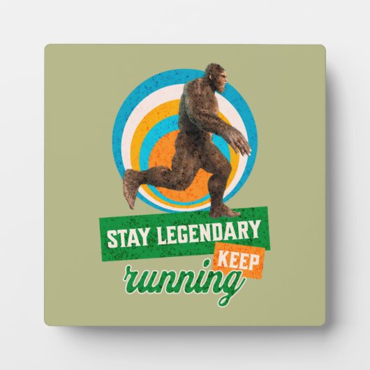 Grappige Bigfoot Hardloop Motivatie Fotoplaat (Voorkant)
