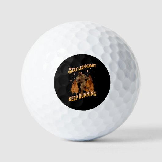 Grappige Bigfoot Hardloop Motivatie Golfballen (Voorkant)