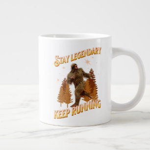 Grappige Bigfoot Hardloop Motivatie Grote Koffiekop