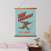 Grappige Bigfoot Hardloop Motivatie Hangend Wandkleed (Slaapkamer)