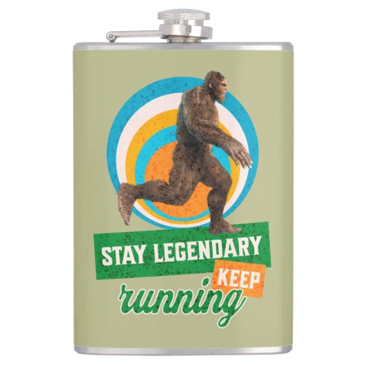 Grappige Bigfoot Hardloop Motivatie Heupfles (Voorkant)
