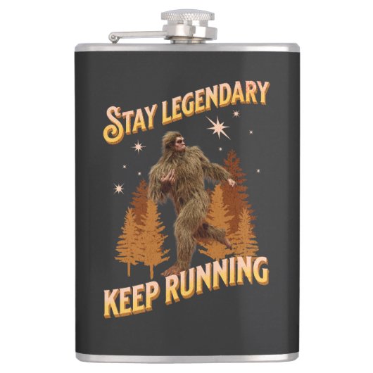 Grappige Bigfoot Hardloop Motivatie Heupfles (Voorkant)