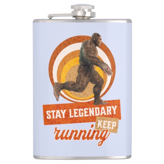 Grappige Bigfoot Hardloop Motivatie Heupfles (Voorkant)