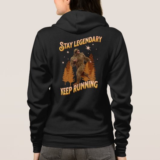 Grappige Bigfoot Hardloop Motivatie Hoodie (Achterkant)