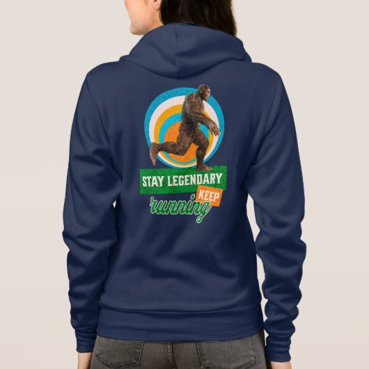 Grappige Bigfoot Hardloop Motivatie Hoodie (Achterkant)