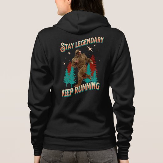 Grappige Bigfoot Hardloop Motivatie Hoodie (Achterkant)