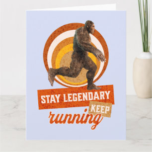 Grappige Bigfoot Hardloop Motivatie Kaart