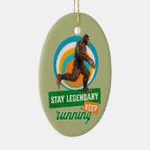 Grappige Bigfoot Hardloop Motivatie Keramisch Ornament (Rechts)