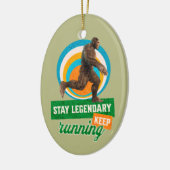 Grappige Bigfoot Hardloop Motivatie Keramisch Ornament (Links)