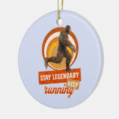 Grappige Bigfoot Hardloop Motivatie Keramisch Ornament (Links)