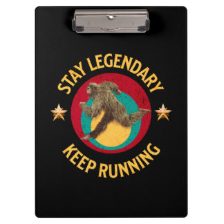Grappige Bigfoot Hardloop Motivatie Klembord