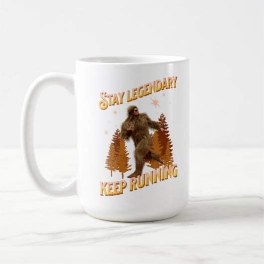 Grappige Bigfoot Hardloop Motivatie Koffiemok (Links)