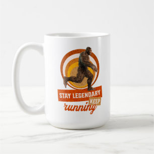 Grappige Bigfoot Hardloop Motivatie Koffiemok