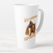 Grappige Bigfoot Hardloop Motivatie Latte Mok (Rechterhoek)