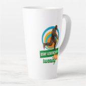 Grappige Bigfoot Hardloop Motivatie Latte Mok (Rechterhoek)