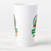 Grappige Bigfoot Hardloop Motivatie Latte Mok (Voorkant)