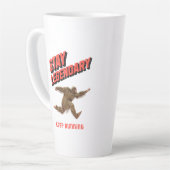Grappige Bigfoot Hardloop Motivatie Latte Mok (Linkerhoek)