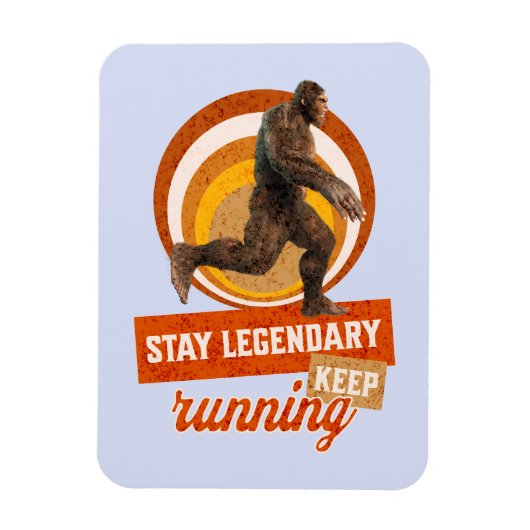 Grappige Bigfoot Hardloop Motivatie Magneet (Verticaal)