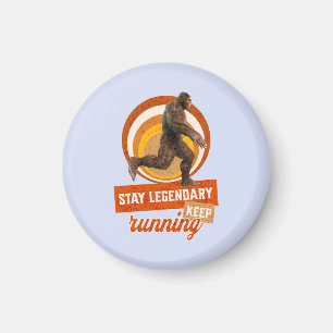 Grappige Bigfoot Hardloop Motivatie Magneet