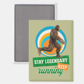 Grappige Bigfoot Hardloop Motivatie Magneet (Voorkant / Achterkant)