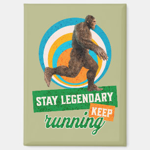 Grappige Bigfoot Hardloop Motivatie Magneet