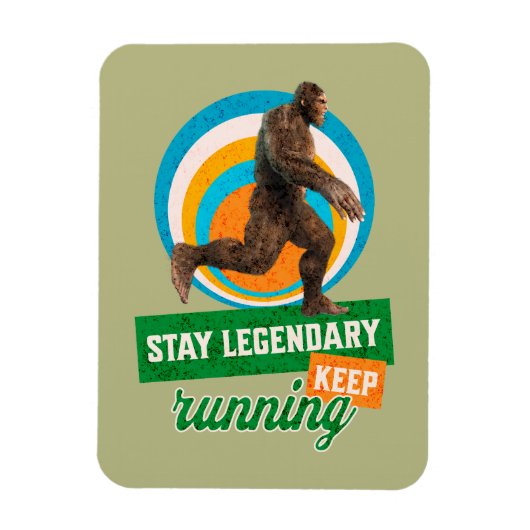 Grappige Bigfoot Hardloop Motivatie Magneet (Verticaal)