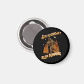 Grappige Bigfoot Hardloop Motivatie Magneet (Voorkant / Achterkant)