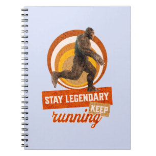Grappige Bigfoot Hardloop Motivatie Notitieboek
