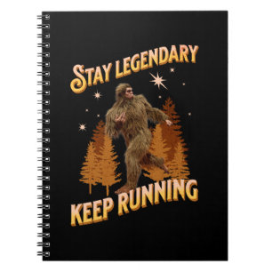 Grappige Bigfoot Hardloop Motivatie Notitieboek
