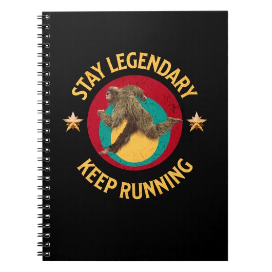 Grappige Bigfoot Hardloop Motivatie Notitieboek (Voorkant)