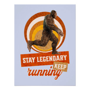Grappige Bigfoot Hardloop Motivatie Perfect Poster