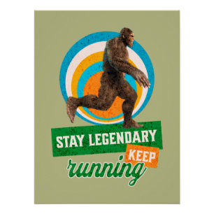 Grappige Bigfoot Hardloop Motivatie Perfect Poster
