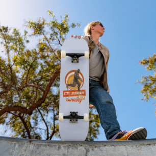 Grappige Bigfoot Hardloop Motivatie Persoonlijk Skateboard
