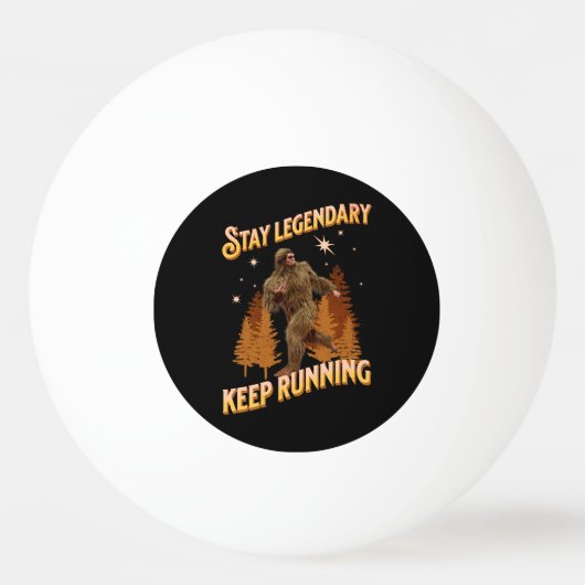 Grappige Bigfoot Hardloop Motivatie Pingpongbal (Voorkant)