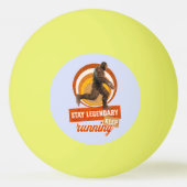 Grappige Bigfoot Hardloop Motivatie Pingpongbal (Voorkant)