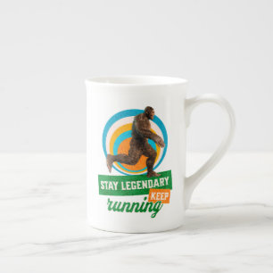 Grappige Bigfoot Hardloop Motivatie Porselein Kop