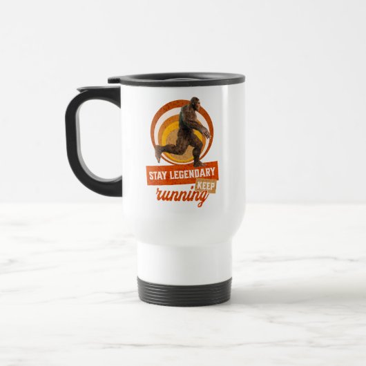 Grappige Bigfoot Hardloop Motivatie Reisbeker (Links)