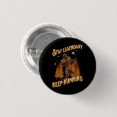 Grappige Bigfoot Hardloop Motivatie Ronde Button 3,2 Cm (Voorkant /achterkant)