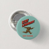 Grappige Bigfoot Hardloop Motivatie Ronde Button 3,2 Cm (Voorkant /achterkant)