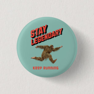 Grappige Bigfoot Hardloop Motivatie Ronde Button 3,2 Cm