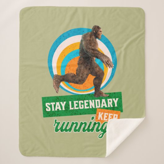 Grappige Bigfoot Hardloop Motivatie Sherpa Deken (Voorkant)