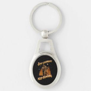 Grappige Bigfoot Hardloop Motivatie Sleutelhanger
