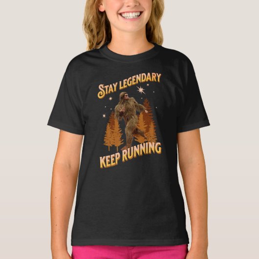 Grappige Bigfoot Hardloop Motivatie T-shirt (Voorkant)