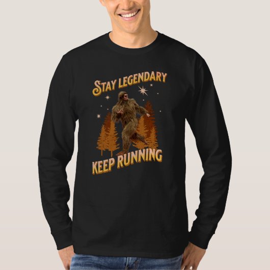 Grappige Bigfoot Hardloop Motivatie T-shirt (Voorkant)