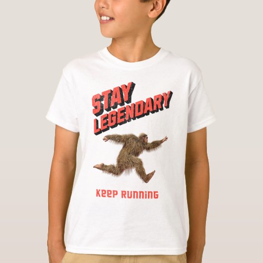 Grappige Bigfoot Hardloop Motivatie T-shirt (Voorkant)