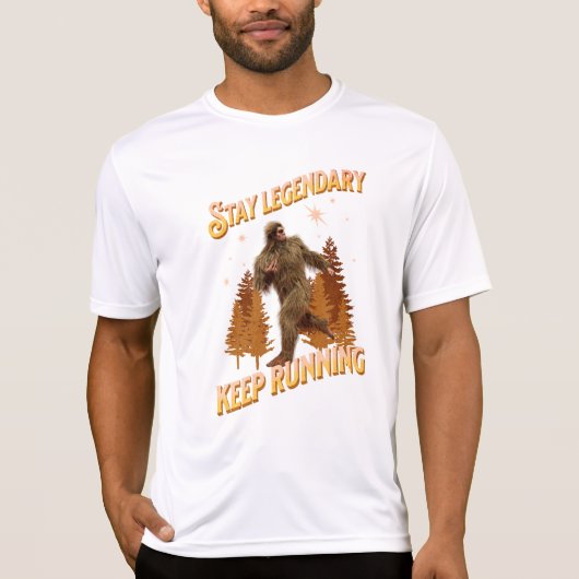 Grappige Bigfoot Hardloop Motivatie T-shirt (Voorkant)
