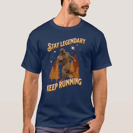 Grappige Bigfoot Hardloop Motivatie T-shirt (Voorkant)