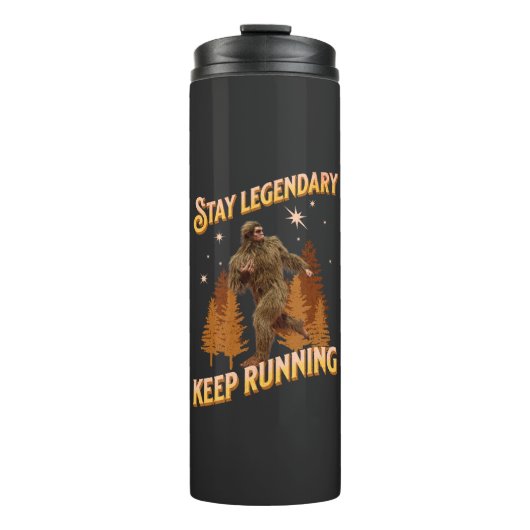 Grappige Bigfoot Hardloop Motivatie Thermosbeker (Voorkant)