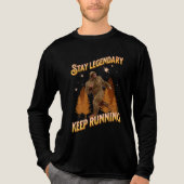 Grappige Bigfoot Hardloop Motivatie Tri-Blend Shirt (Voorkant volledig)